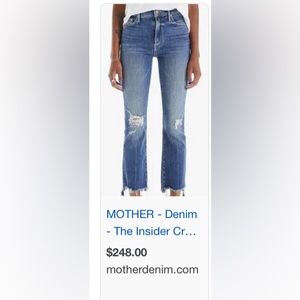 Mother denim. Size 26. The Insider Crop Step Chew.